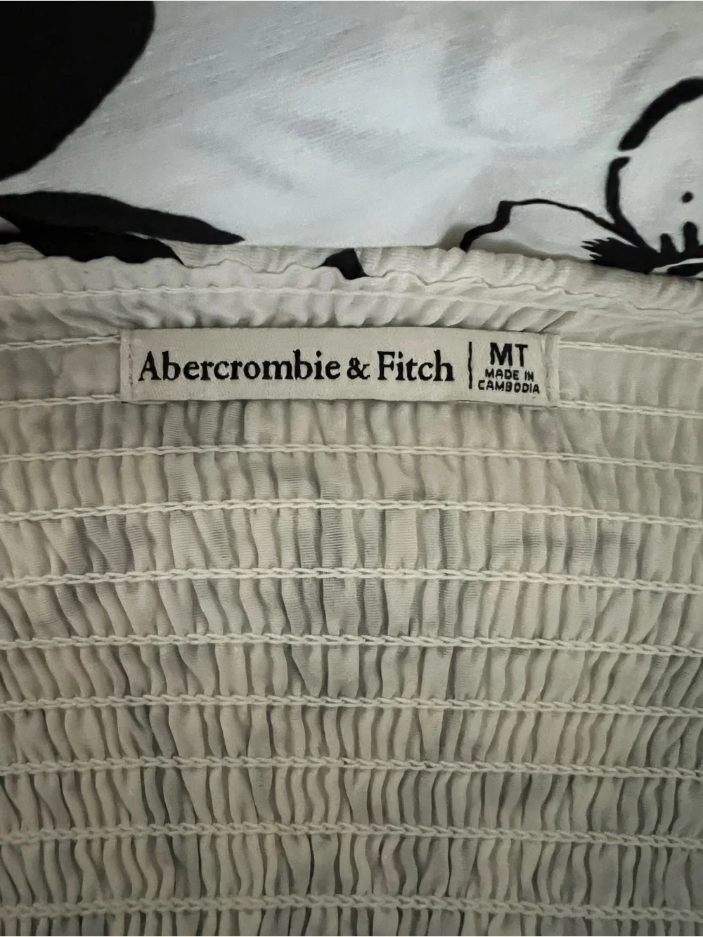 Abercrombie & Fitch Black and White Floral Tiered Maxi Dress